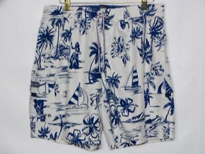 Caribbean Joe Island Supply Co Mens L Shorts Hawaiian Hula Girl Hibiscus Print - Picture 1 of 6