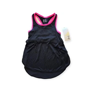 Z by Zella Girl Fly Away Double Layer Tank Top Size X-Small 5/6 BLACK/PINK - Picture 1 of 7