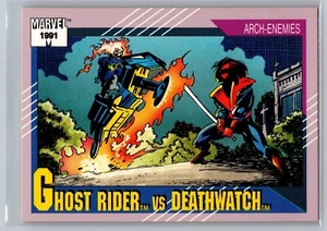 1991 Marvel Arch-Enemies Impel Trading Cards #109 Ghost Rider vs Deathwatch NM+ - Picture 1 of 2
