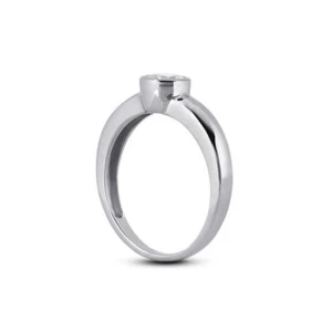 Anillo de compromiso solitario halo platino diamante natural redondo E/I1 de 2,29 quilates - Imagen 1 de 8
