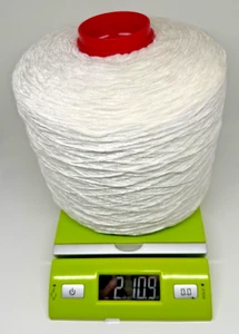 Rayon Chenille Maschine Strickgarn Kone - 2 Pfund 10 Unzen - 1500 YPP "weiß" - Bild 1 von 1