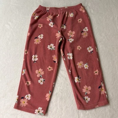 Pantalones deportivos Carters para niños y niñas talla 4 rosa floral polar cintura elástica tirar Foto 1 de 4