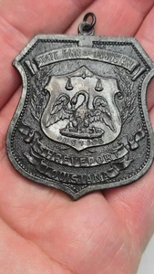 Vintage 1940 State Fair of Louisiana Metal Badge Medal Shreveport Justice Shield - Picture 1 of 7