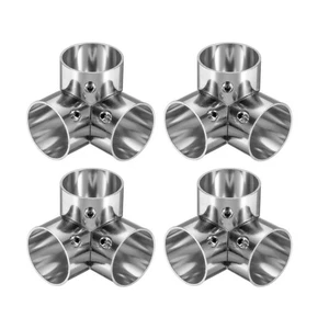 4Pcs Elbow Corner Cross Structural Pipe Connectors 1" Fit Pipe Dia 3 Way New * - Picture 1 of 7