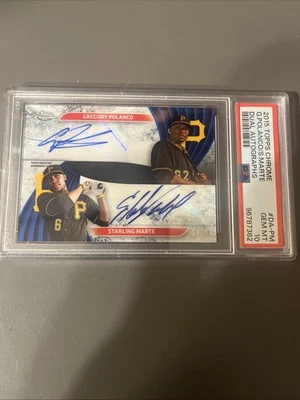 Topps 2015 cromo doble automático Starling Marte & Gregory Polanco Pirates 1/10 PSA 10 Foto 1 de 4
