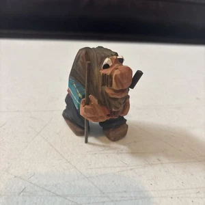 "Estatuilla troll noruega tallada a mano de 3"" de colección con bastón" - Imagen 1 de 5