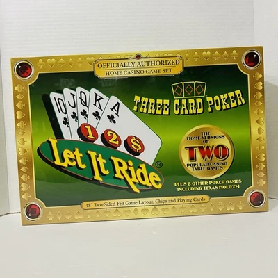 Let It Ride Three Card Poker Texas Hold 'Em Home Casino Game Set  SEALED  - Image 1 of 4