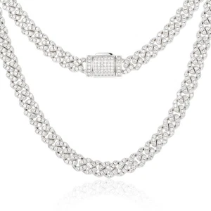 Moissanite Chain for Men 6MM 5.3-7 Ct Sterling Silver Iced Out Chain Silver/G... - Picture 1 of 8