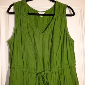 Vestido para mujer Time and Tru talla XXL (20) doble tela 100 % algodón verde Kelly midi - Imagen 1 de 17