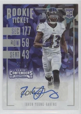 2016 Panini Contenders Cracked Ice Ticket /24 Tavon Young #247 Rookie Auto RC - Image 1 of 2