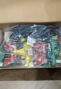 Vintage Western 10 Sheriff Cowboy Boots Cactus Patio Party Plastic String Lights - Picture 1 of 8