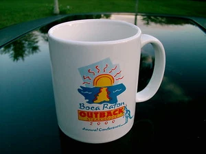 OUTBACK STEAKHOUSE BOCA RATON 2000 PARTNERS CONFERENCE MUG BLUE & ORANGE LOGO - Picture 1 of 5