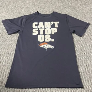 NFL Team T Shirt Boys Denver Broncos Navy Active CANT STOP US Youth XL 14 / 16 - Picture 1 of 10