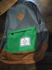 Zija Backpack Grey Green Brown Trim School Pak Life Unlimited Energy Health Bag