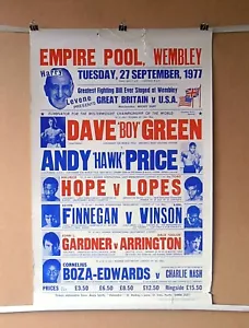DAVE 'BOY' GREEN vs. ANDY 'HAWK' PREIS: Original Onsite Boxing Poster (SHOP) - Bild 1 von 3