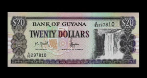 BILLETE DE BANCO GUYANA (1) 20 DÓLARES ND (1996) P 30A CRUJIENTE SIN CIRCULAR - Imagen 1 de 2