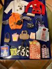 VINTAGE LOT OF BARBIE AND KEN, JACKETS AND HANDBAGS PLUS MORE STUFF