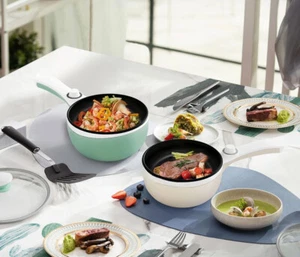 Electric Hot Pot, Non-Stick,Quick Noodle Hot Pot,1.5 Liter Mini Portable Hot Pot - Picture 1 of 9