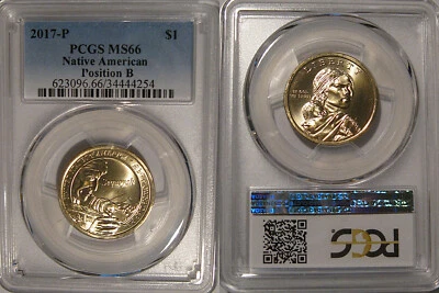 2017 P Native American Sacagawea Dollar $1 PCGS MS66 Position B - Image 1 of 2