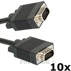 Paquete de 10 cables de video VGA SVGA de alta resistencia de 25 ft cable de video macho a macho monitor de computadora portátil - Imagen 1 de 1
