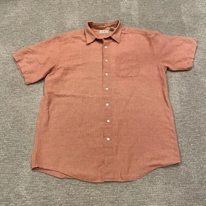 Camisa vintage LL Bean para hombre grande alta roja algodón mezcla de lino abotonada al aire libre - Imagen 1 de 7