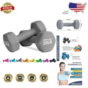 Portable 10 lb Neoprene Dumbbells Set - Perfect for Home or Travel Workouts - Picture 1 of 9