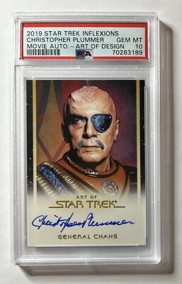 STAR TREK INFLEXIONS CHRISTOPHER PLUMMER AUTO CHANG AUTOGRAPH PSA 10 GEM MINT - Image 1 of 2