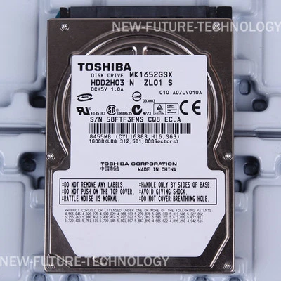 TOSHIBA (MK1652GSX) 160 GB HDD 2.5" 8 MB 5400 RPM SATA Laptop Hard Disk Drive - Image 1 of 2