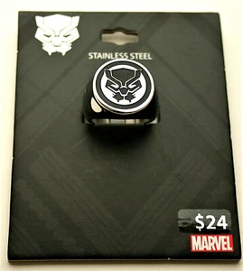 Marvel Comics Black Panther Avenger Stainless Steel Ring New Card sz 10 - Picture 1 of 3