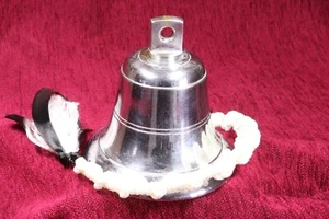 Campana de bronce plateado con badajo original y cuerda Silver plated bronze bel - Imagen 1 de 6