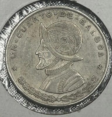 1961 PANAMA  1/4  Balboa Silver .900 Coin QUARTER BALBOA - Image 1 of 4