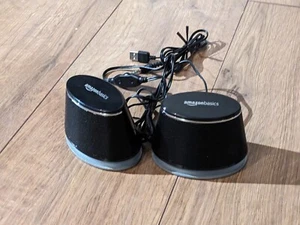 Amazon Basics computer speakers pair for desktop laptop PC 3.5mm V620 black - Afbeelding 1 van 8