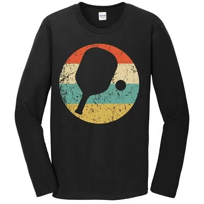 Pickleball Shirt - Retro Pickleball Paddle Long Sleeve T-Shirt - Pickleball Gift - Image 1 of 2