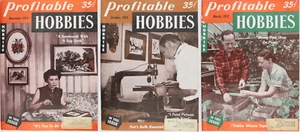 VTG 1953 Profitable Hobbies Magazine Lot Hobby Craft Rug Making Gardening Wood - Picture 1 of 13