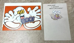 NOS Vintage Halloween Grußkarte Lot Sangamon Eule und Geist Papiermaske - Bild 1 von 15