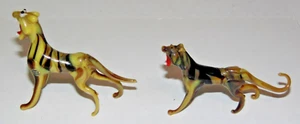 Tiger Miniatur Figuren mundgeblasene Glaskunst Tiere Sammlerstück 2 Stück - Bild 1 von 16