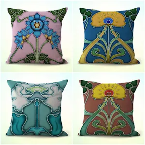 4pcs cushion covers art nouveau washable throw pillow covers - Picture 1 of 10