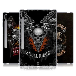 HEAD CASE DESIGNS SKULL BIKERS SOFT GEL CASE FOR SAMSUNG TABLETS 1 - Picture 1 of 10
