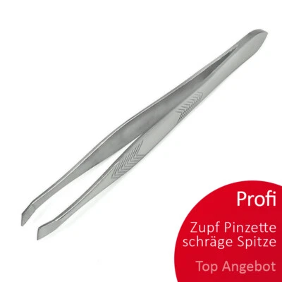 Profi Beauty PINZETTE schräg Augenbrauen Wimpern Haarzupf Zupfpinzette 90mm 8g - Bild 1 von 4