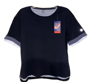 Asics Woman T-Shirt With Night Reflector Mix Fabrics SS Top Medium(F) - Picture 1 of 12