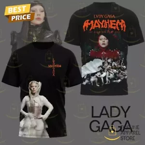 Lady Gaga Mayhem LG7 Album Out 2025 3D T-Shirt - Unisex Shirt All size - Picture 1 of 3