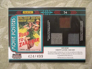 ROAD TO ZANZIBAR - PANINI/499 - BOB HOPE, LAMOUR, CROSBY MATERIALS & MINI POSTER - Picture 1 of 2