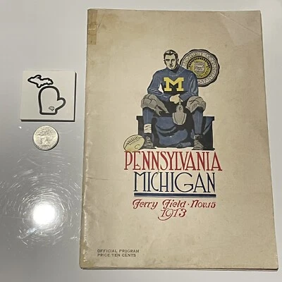 1913 Michigan v Pennsylvania Quakers Original Football Program F. Yost Penn FR+ - Image 1 of 4