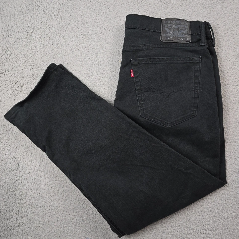Pantalones de mezclilla Levi's 541 para hombre 36 X 30 negros retro aire libre hip hop rectos elásticos Foto 1 de 4