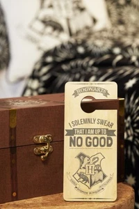 HARRY POTTER Hogwarts Türhänger Schild Anhänger Holz *I SOLEMNLY SWEAR... NEU - Bild 1 von 2