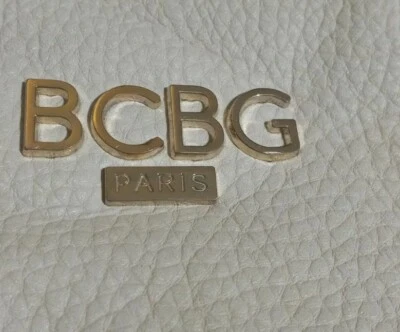 Elegante Bandolera/Bolso de Hombro BCBG PARIS Crema/Concha y Dorado. 100% cuero PU Foto 1 de 4