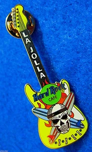 LA JOLLA DICK DALE *KING OF THE SURF GUITAR* SURFBOARDS SKULL Hard Rock Cafe PIN - Picture 1 of 1