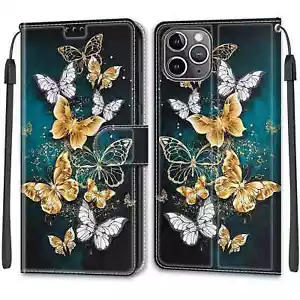 Magnetic Leather Wallet Pattern Case Stand Cover for iPhone 14 Pro Max 13 12 11 - Picture 1 of 101