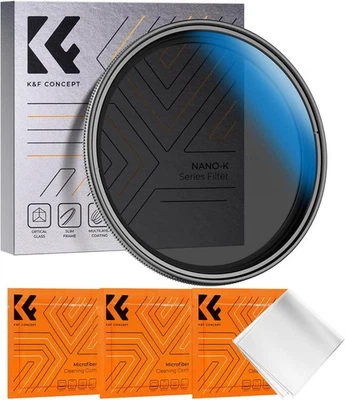 K&F Concept Variable ND2-ND32 Lens Filter Neutral Density Lens Filter No X Cross - Image 1 of 4
