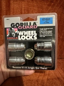 Gorilla Guard Wheel Locks Lug Nuts Chrome 1/2"-20 RH Thread Bulge Acorn 61681 - Picture 1 of 6
